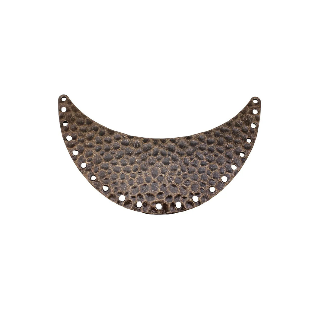 93x34mm 14.5g Antique Bronze Zinc Alloy Hammered Crescent Necklace Connector Charm for DIY Jewelry