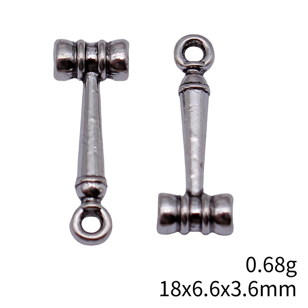 18x6.6x3.6mm 0.68g Multicolor Zinc Alloy Judge Gavel Hammer Charm Pendant for Necklace Bracelet DIY
