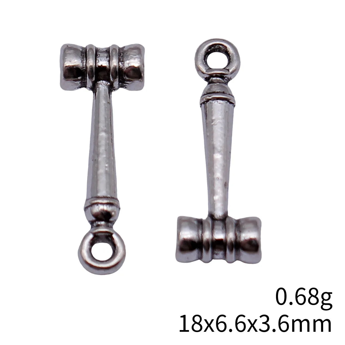 18x6.6x3.6mm 0.68g Multicolor Zinc Alloy Judge Gavel Hammer Charm Pendant for Necklace Bracelet DIY