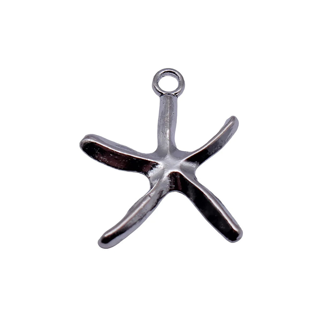 22x18mm 0.78g Antique Silver Zinc Alloy Starfish Charm Pendant for DIY Necklace Bracelet Making