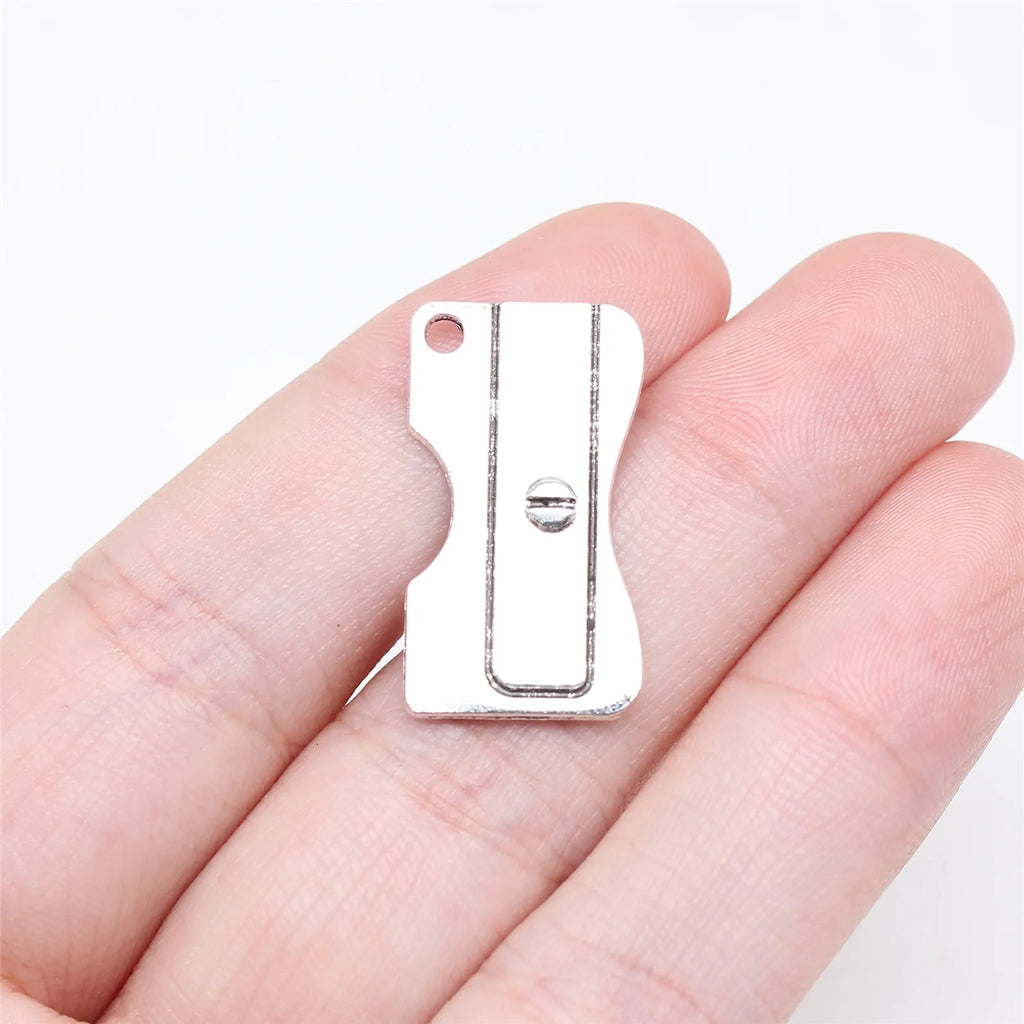 24x13mm 1.9g Antique Silver Zinc Alloy Pencil Sharpener Charm Pendant for DIY Necklace Bracelet