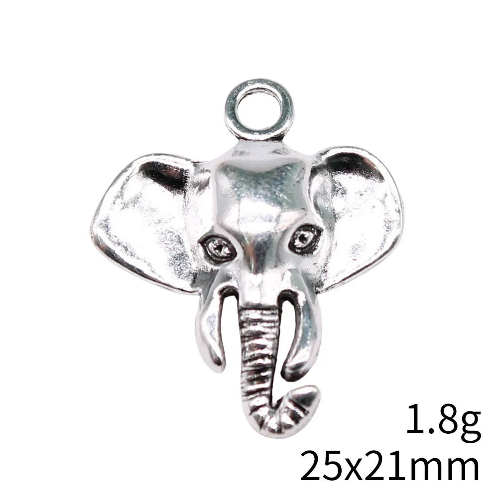 25x21mm 1.8g Multicolor Zinc Alloy Elephant Charm Pendant for DIY Bracelet and Necklace Jewelry Making