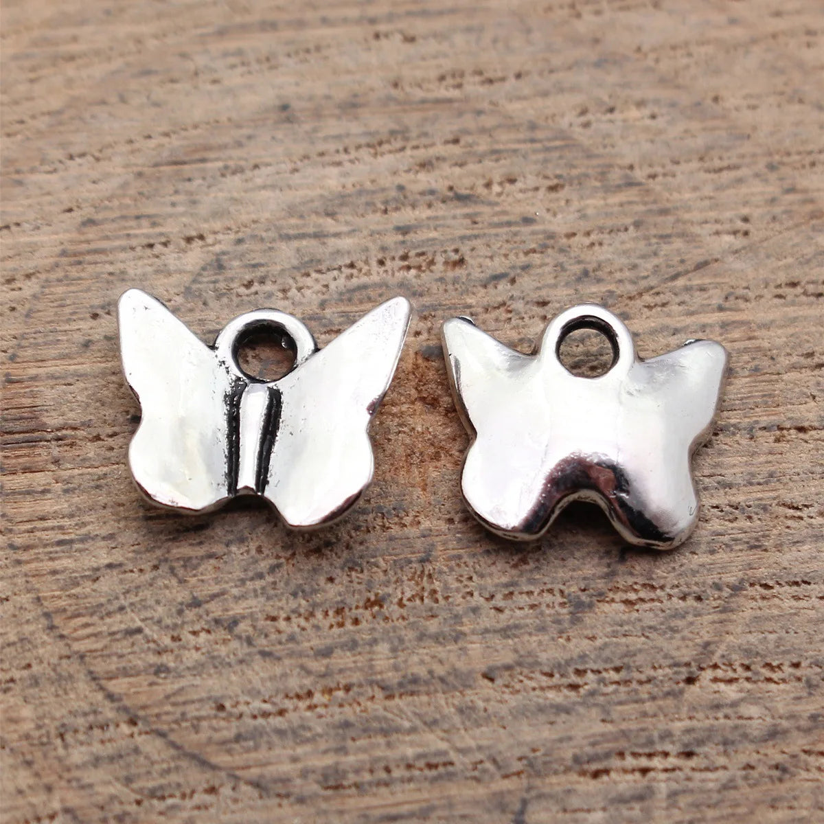 11x10mm 0.55g Blackened White K Zinc Alloy Butterfly Charm Pendant for Necklace Bracelet Jewelry Making