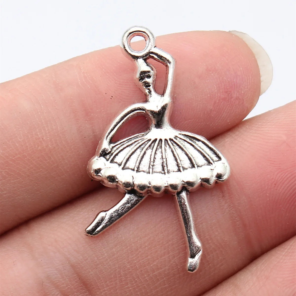 36x20mm 2.4g Antique Silver Zinc Alloy Ballet Dancer Charm Pendant for DIY Necklace Bracelet