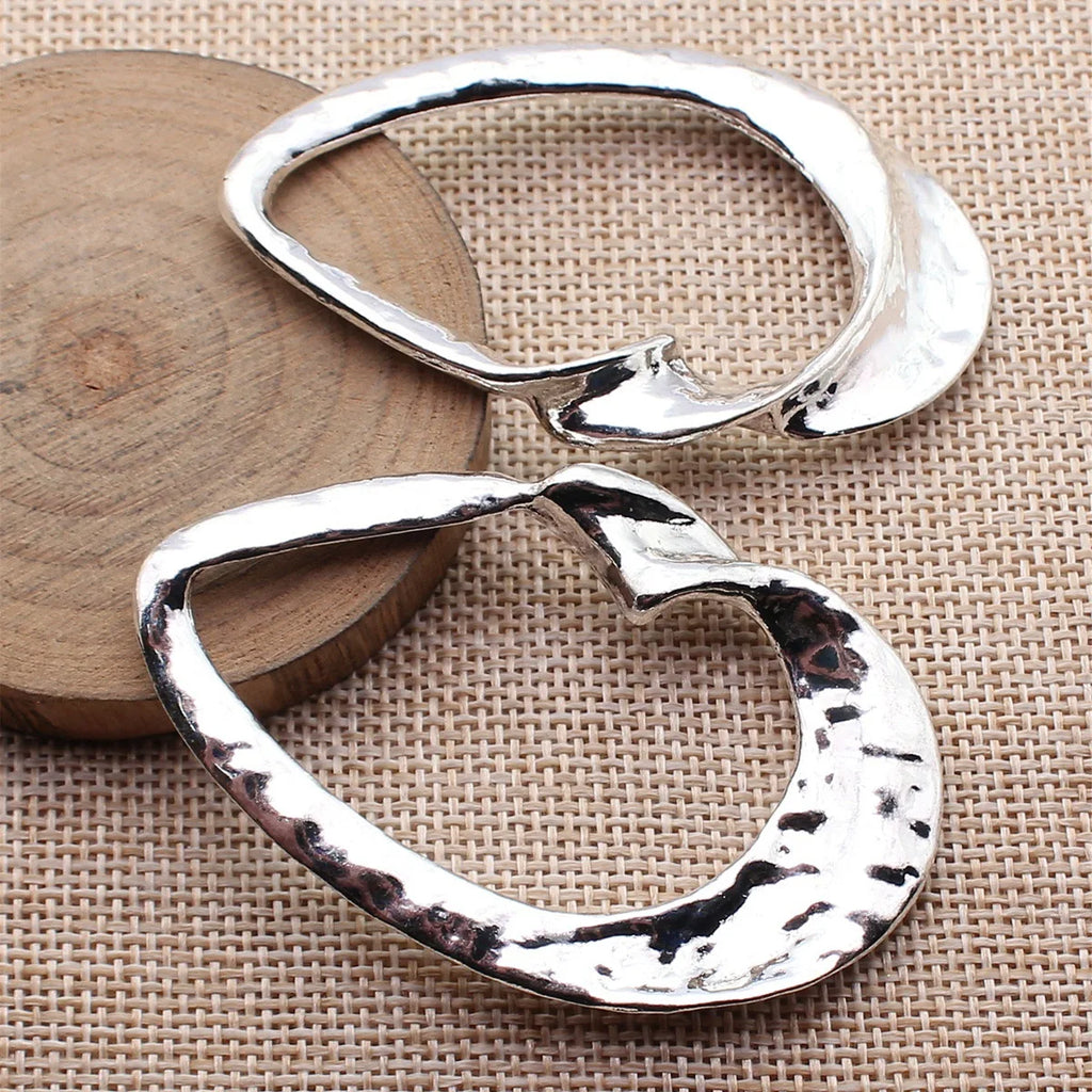 68x43mm 16.7g Multicolor Zinc Alloy Hollow Twisted Teardrop Large Charm Pendant for DIY Jewelry