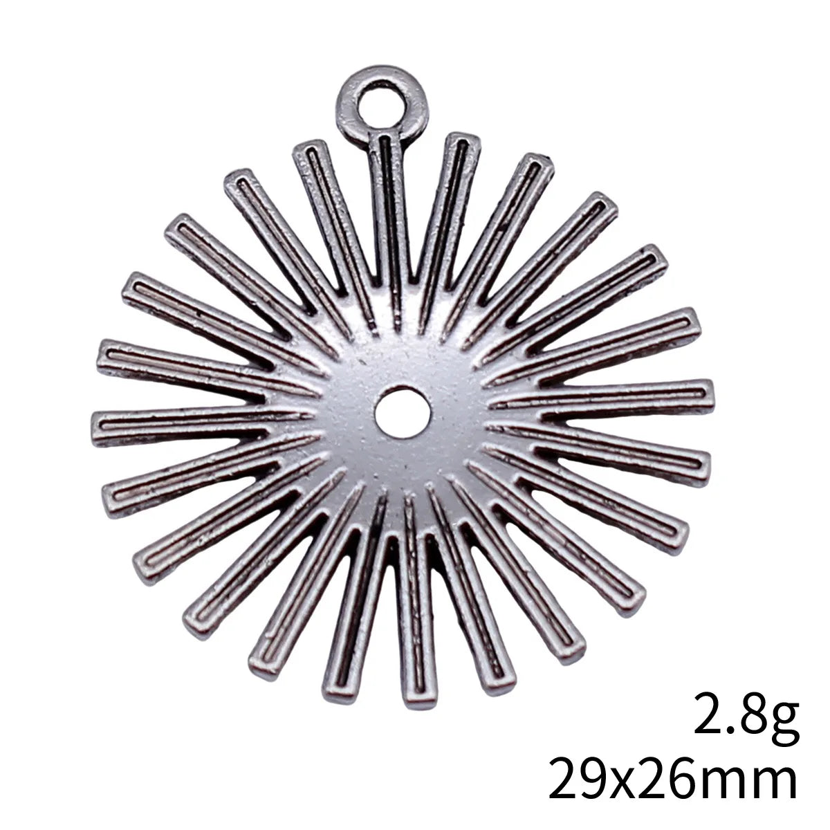 29x26mm 2.8g Multicolor Zinc Alloy Round Geometric Sun Charm Pendant for DIY Necklace Bracelet