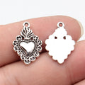 21x14mm 1.3g Antique Silver Zinc Alloy Gothic Heart Charm Pendant for DIY Necklace Bracelet Jewelry