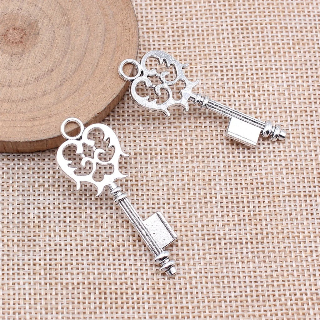 49x17mm 2.9g Multicolor Zinc Alloy Key Charm Pendant for DIY Keychain Necklace Bracelet Making