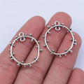 26x24mm 1.9g Antique Silver Zinc Alloy Earring Connector Charm for DIY Earrings Jewelry Making Findings
