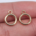 10x13mm 0.4g Electrophoretic KC Gold Zinc Alloy Round Ring Charm Pendant for DIY Jewelry Making