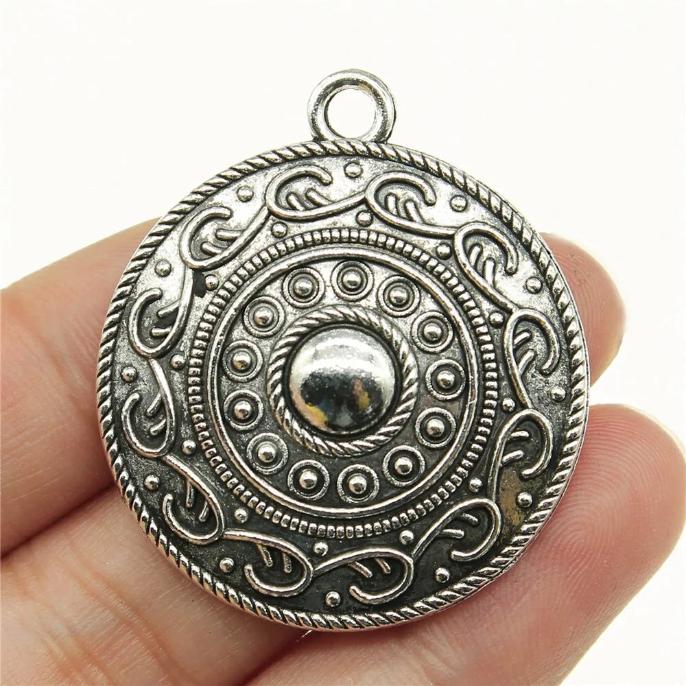 47x33mm 6.9g Antique Silver Zinc Alloy Flower Filigree Charm Pendant for DIY Necklace Jewelry
