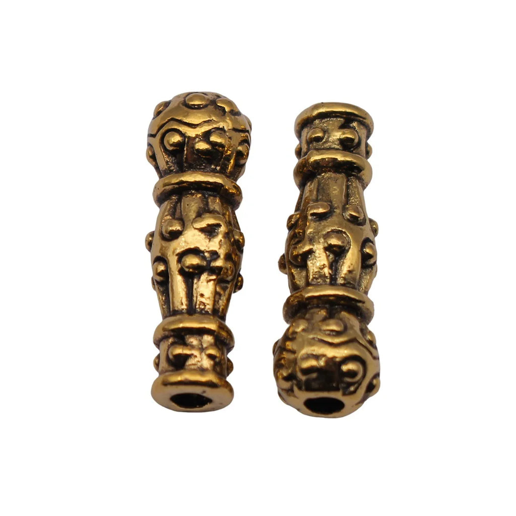 23x7.4x7.4mm 2.8g Antique Gold Zinc Alloy Imam Prayer Bead Loose Metal Beads for Rosary Jewelry Making