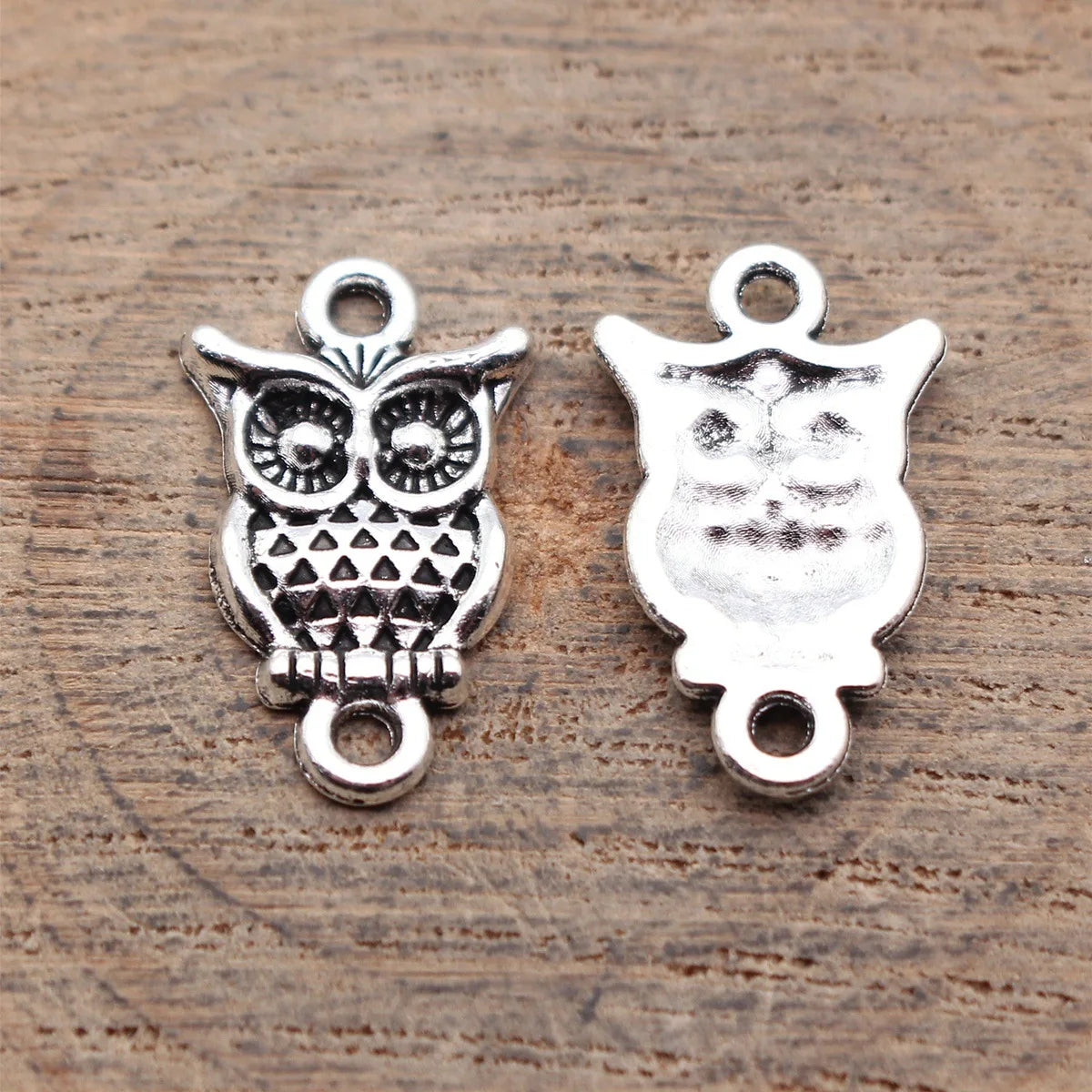 20x12mm 0.93g Antique Silver Zinc Alloy Owl Cat Connector Charm for DIY Bracelet Necklace Jewelry Making
