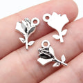15x11mm 0.63g Antique Silver Zinc Alloy Flower Charm Pendant for DIY Necklace Bracelet Jewelry Making