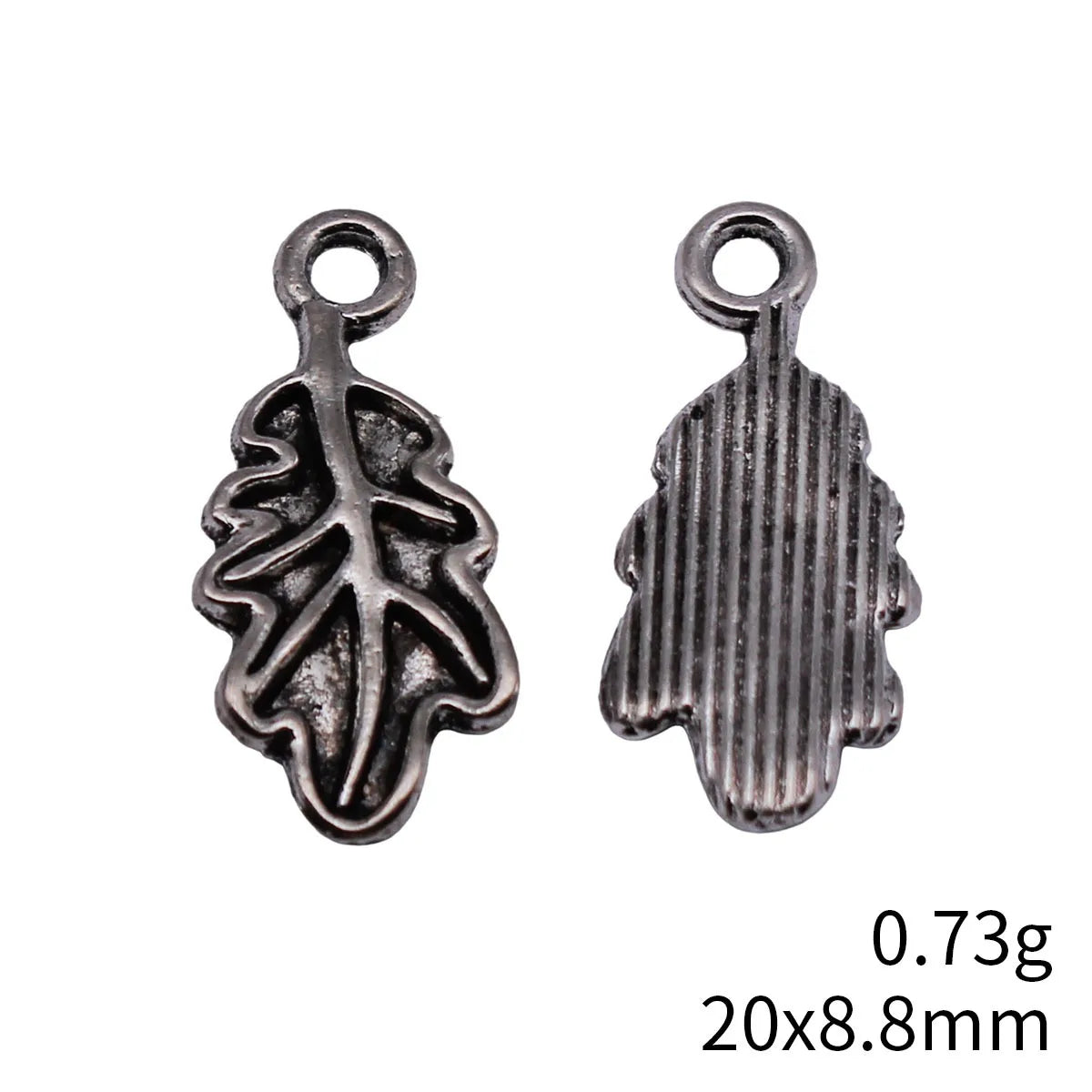 20x8.8mm 0.73g Antique Silver Zinc Alloy Leaf Charm Pendant for DIY Necklace Bracelet Jewelry Making