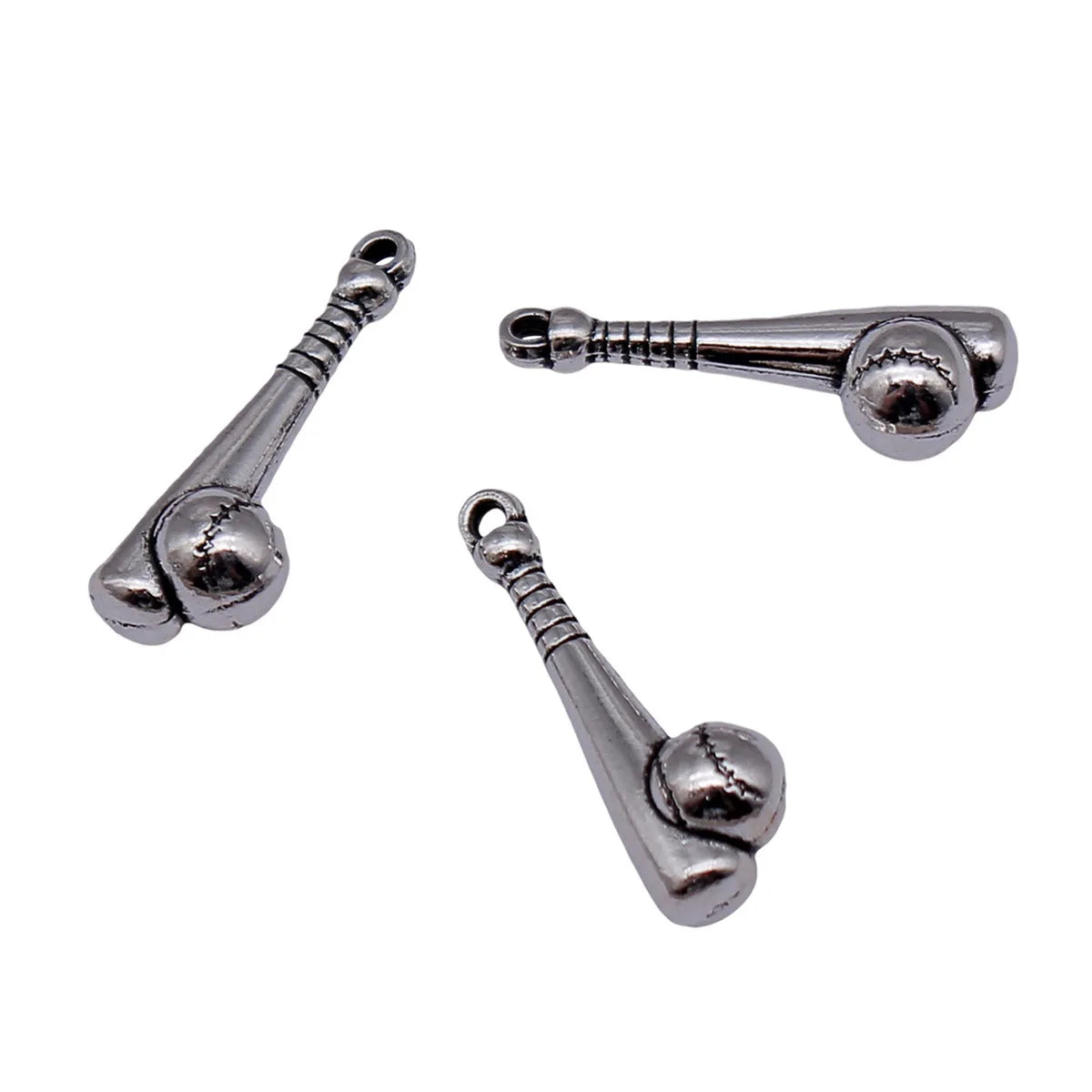 21x7.4mm 1.6g Antique Silver Zinc Alloy Baseball Bat charm pendant for DIY sports jewelry making