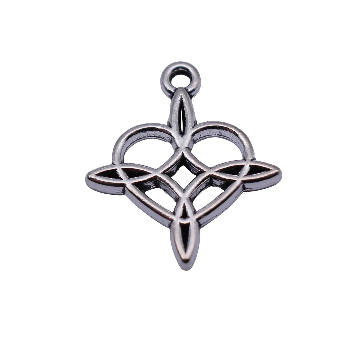 20x17mm 1.2g Antique Silver Zinc Alloy Openwork Heart Cross Star Celtic Knot Hollow Charm Pendant for DIY Jewelry