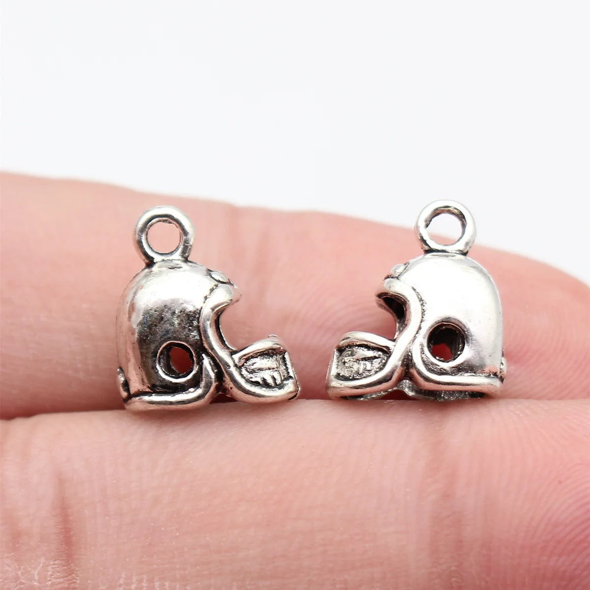 13x12x7.5mm 1g Antique Silver Zinc Alloy 3D Helmet Charm Pendant for DIY Necklace Bracelet Making