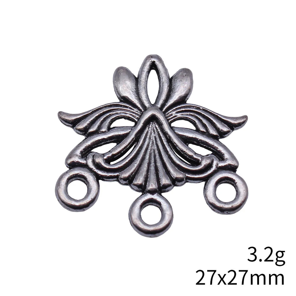 27x27mm 3.2g Multicolor Zinc Alloy Round Earring Connector Charm Findings for DIY Earrings Jewelry Making