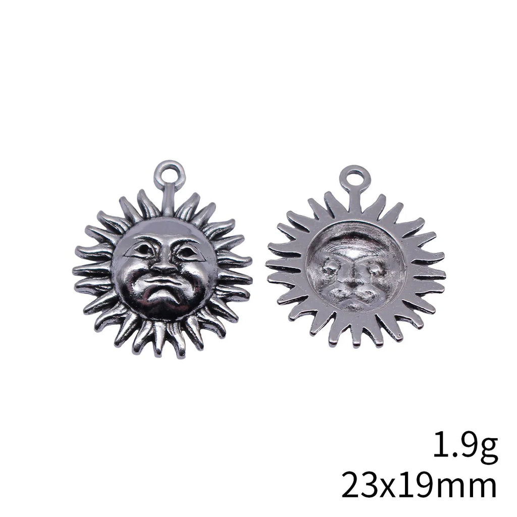 23x19mm 1.9g Antique silver zinc alloy Face Sun charm pendant for necklace bracelet making