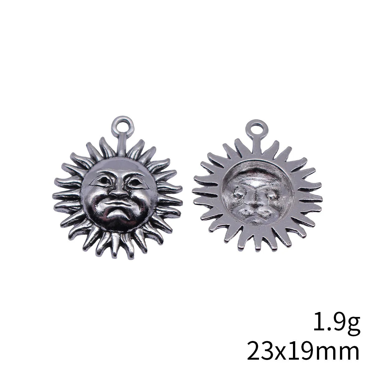 23x19mm 1.9g Antique silver zinc alloy Face Sun charm pendant for necklace bracelet making