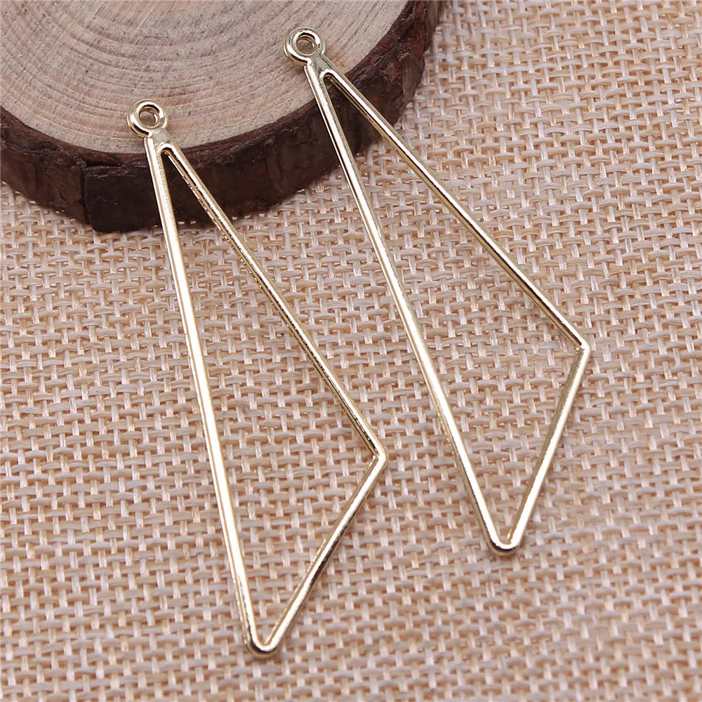 56x17mm 1.3g KC Gold Zinc Alloy Triangle Charm Pendant for DIY Necklace Bracelet Jewelry Making