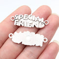 37x13mm 2.8g Antique Silver Zinc Alloy Special Friend Connector Charm for Bracelet Jewelry Making