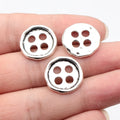19x19mm 2.5g Antique Silver Zinc Alloy Four Hole Button Charm Pendant for DIY Necklace Bracelet Making