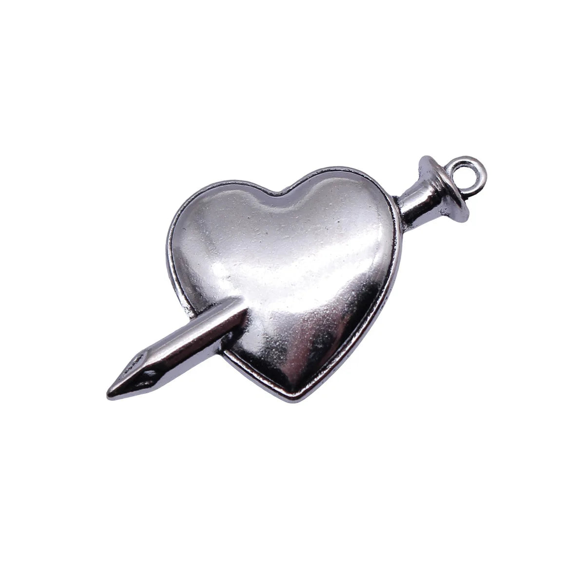 38x21mm 3.1g Antique Silver Zinc Alloy Nail Heart Charm Pendant for DIY Necklace Jewelry Making