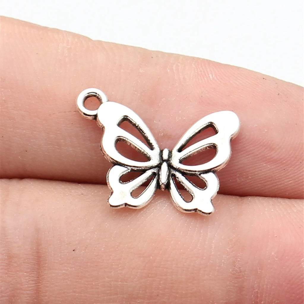 20x15mm 0.94g Antique Silver Zinc Alloy Butterfly Charm Pendant for DIY Necklace Bracelet Jewelry