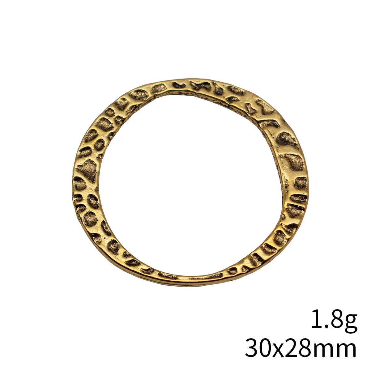 30x28mm 1.8g Multicolor Zinc Alloy Hammered Irregular Round Ring Connector Charm for DIY Jewelry Making
