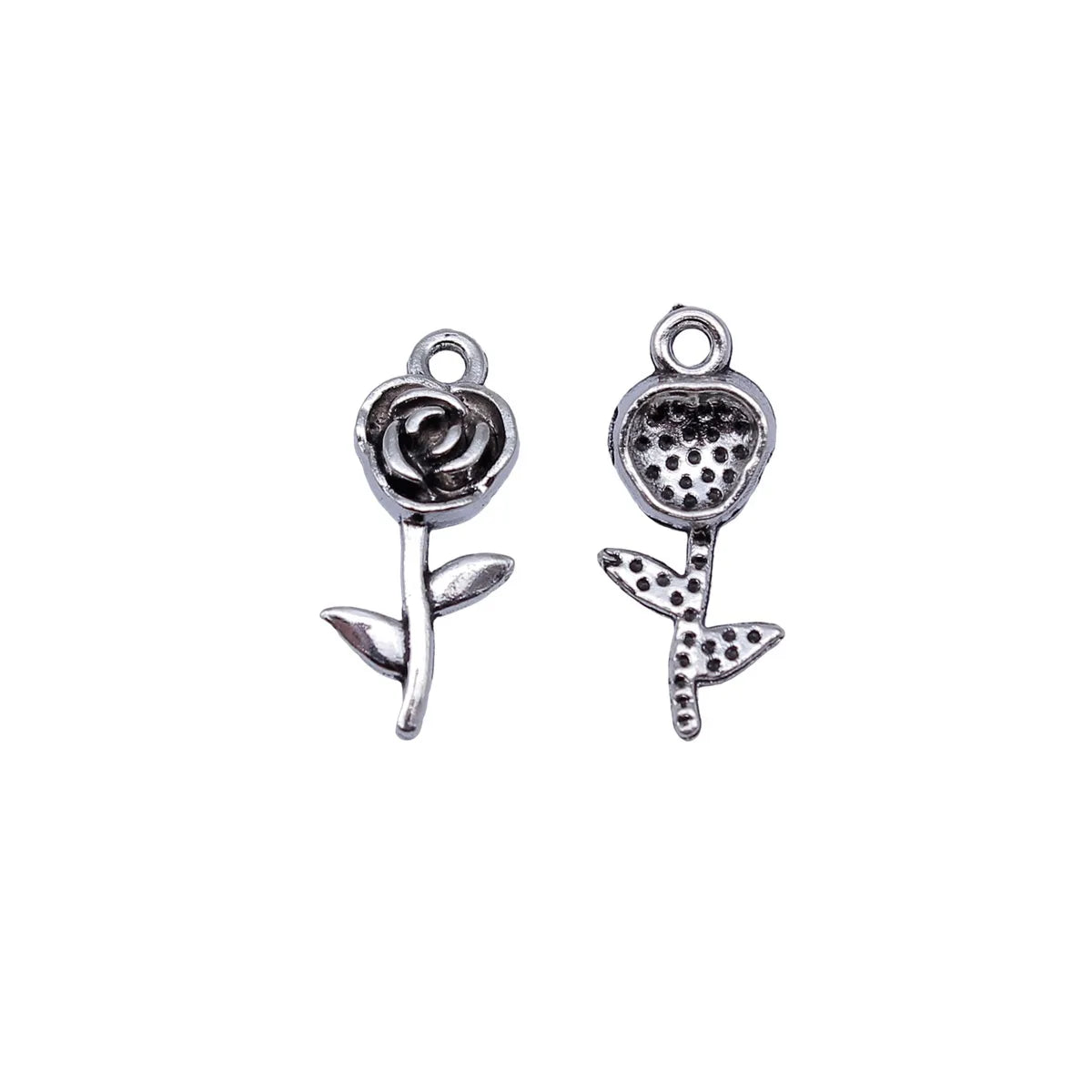 21x10mm 0.89g Antique Silver Zinc Alloy Flower charm pendant for DIY necklace bracelet jewelry making