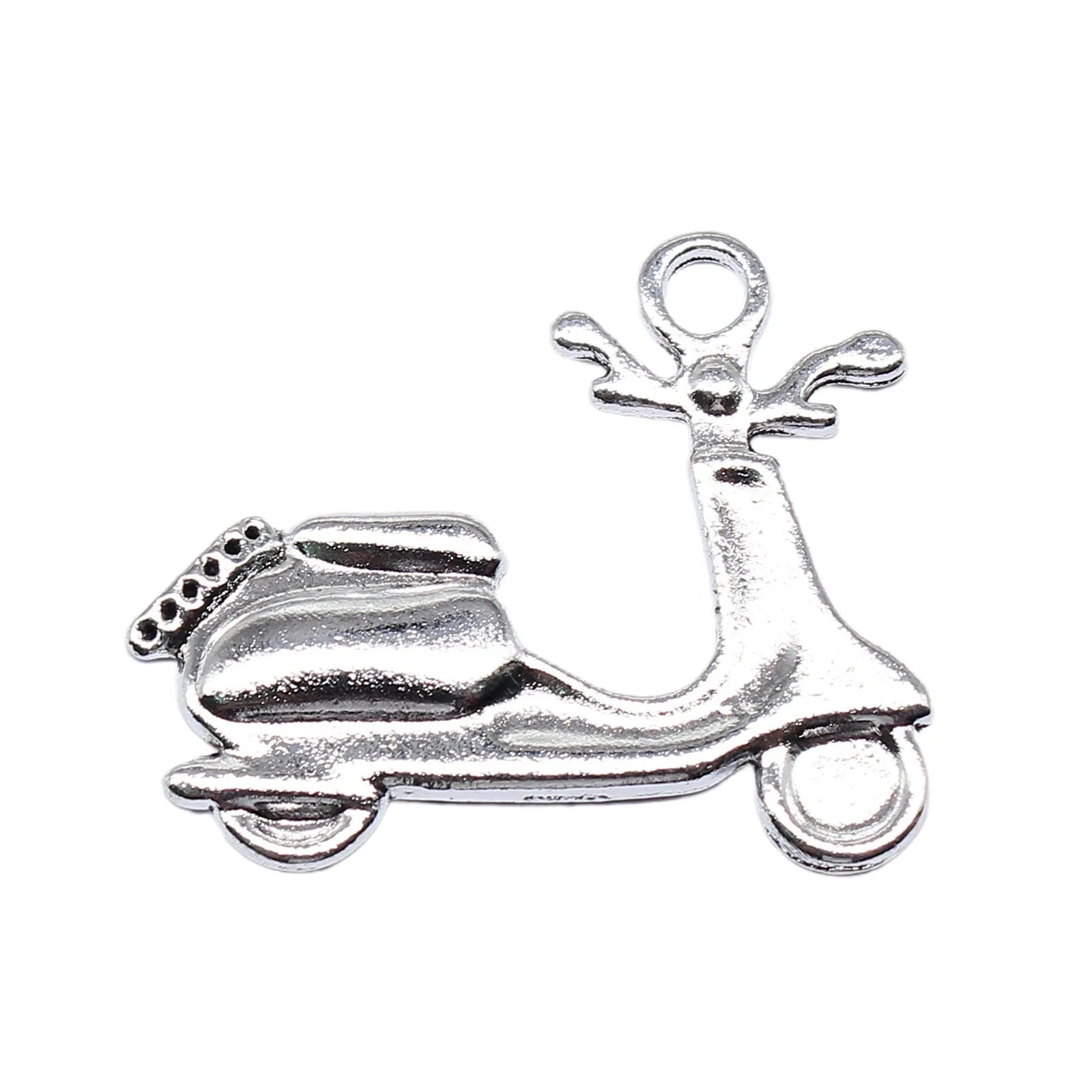 25x31mm 2.4g Antique Silver Zinc Alloy Electric Scooter Charm Pendant for DIY Jewelry Making