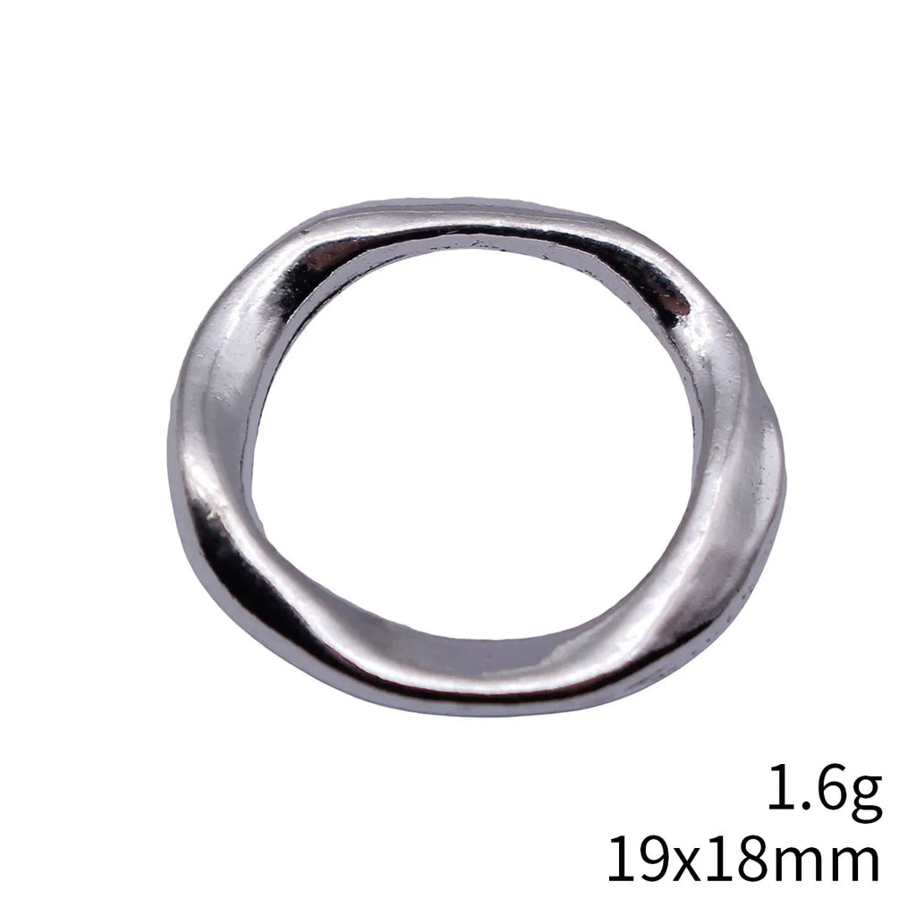 19x18mm 1.6g Multicolor Zinc Alloy Hammered Twisted Round Ring Connector Charm for DIY Jewelry Making