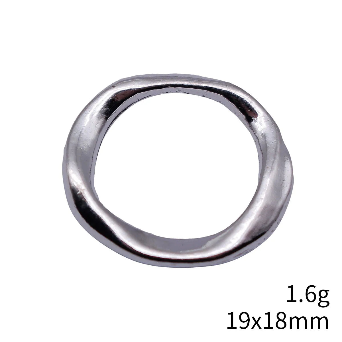 19x18mm 1.6g Multicolor Zinc Alloy Hammered Twisted Round Ring Connector Charm for DIY Jewelry Making