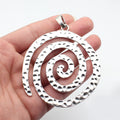 98x79mm 32.3g Multi Color Zinc Alloy Hammered Swirl Large Charm Pendant for DIY Statement Jewelry Making