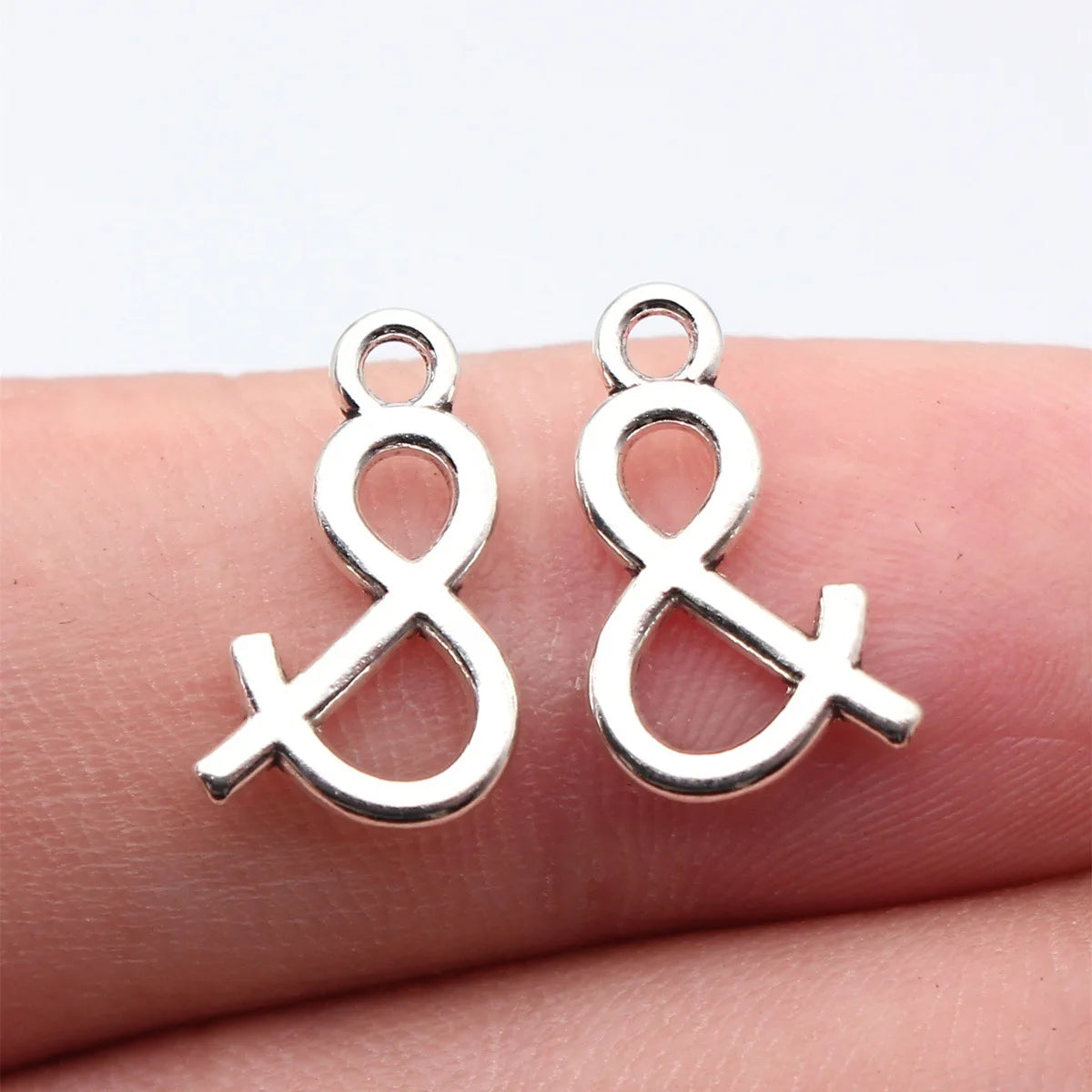 16x10mm 0.48g Antique Silver Zinc Alloy Ampersand Symbol Charm Pendant for DIY Necklace Bracelet