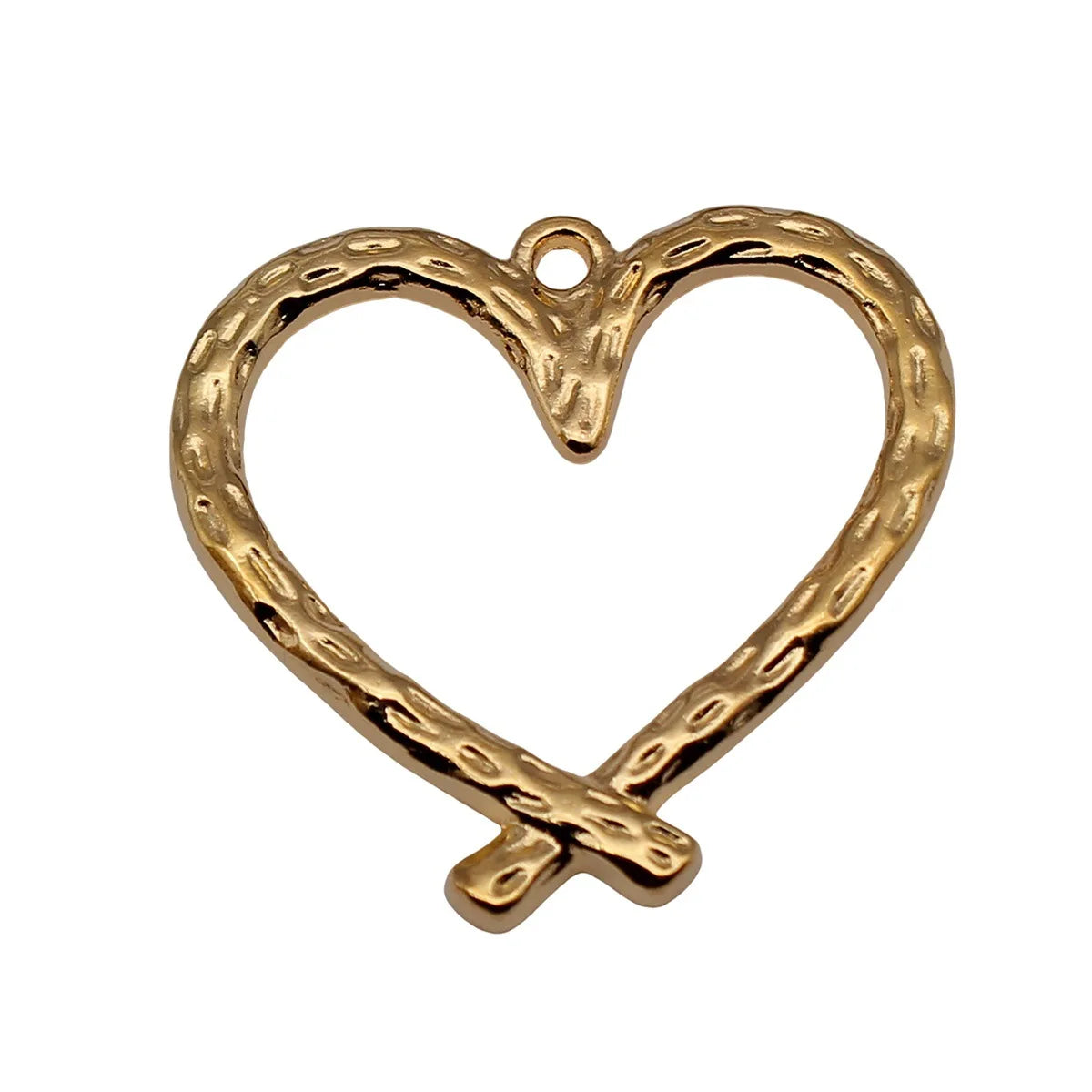 34x33mm 3.2g Bright Gold Zinc Alloy Vine Texture Heart Charm Pendant for Necklace Bracelet DIY Jewelry