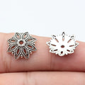 15x15mm 0.8g Antique Silver Zinc Alloy Flower Bead Caps Spacer Findings for DIY Jewelry Making