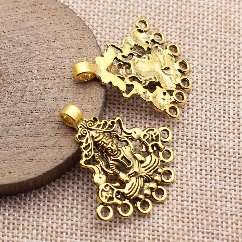 38x35mm 4.6g Multicolor Zinc Alloy Shiva Connector Charm Pendant for DIY Necklace Bracelet Jewelry