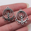 23x29mm 1.9g Antique Silver Zinc Alloy Earring Connector Charm for DIY Drop Earrings Jewelry Making