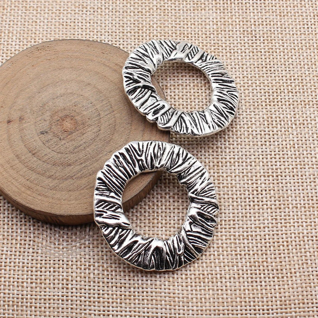 41x40mm 11.5g Multicolor Zinc Alloy Wavy Wrinkled Ring Charm Pendant for Necklace Earring Jewelry Making