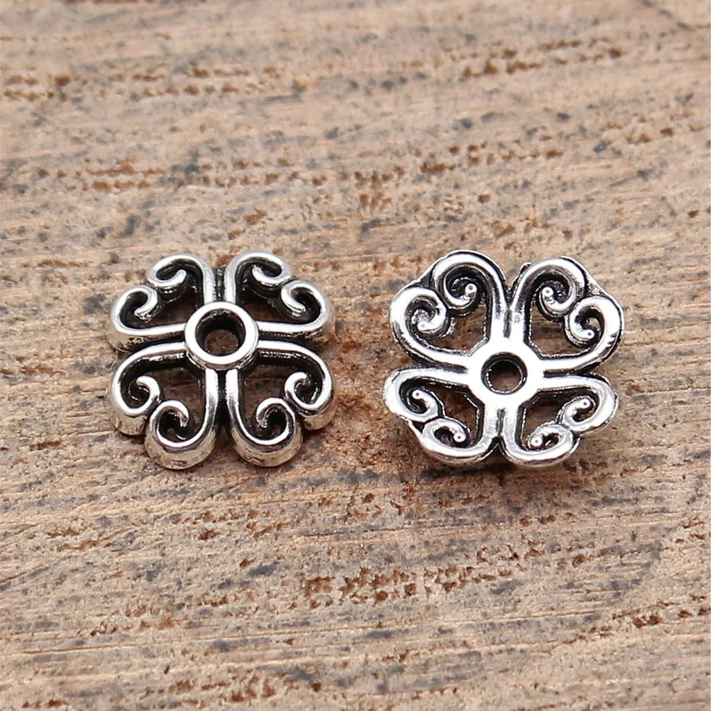 8x8x2.1mm 0.2g Multicolor Zinc Alloy Flower Bead Caps Spacer Findings for DIY Jewelry Making