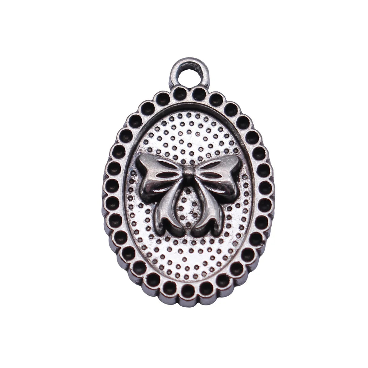 23x16mm 2g Antique Silver Zinc Alloy Bow Oval Tag Butterfly Charm Pendant for DIY Necklace Bracelet Making