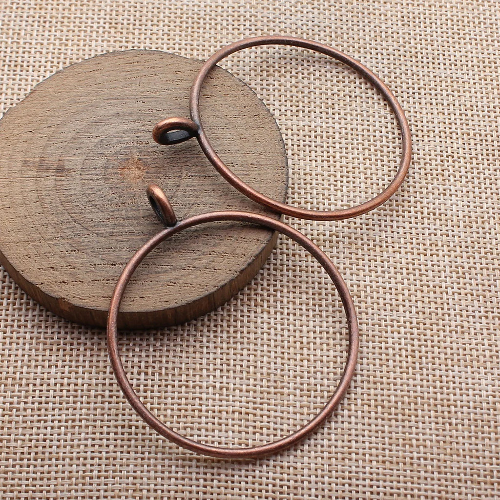 59x50mm 4.1g Multi Finish Zinc Alloy Hollow Round Ring Charm Pendant for DIY Necklace Jewelry Making