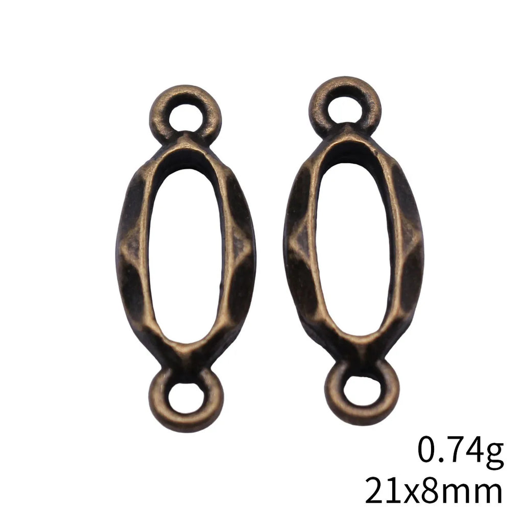 21x8mm 0.74g Antique Bronze Zinc Alloy Oval Ring Connector Charm for Bracelet Necklace DIY Jewelry