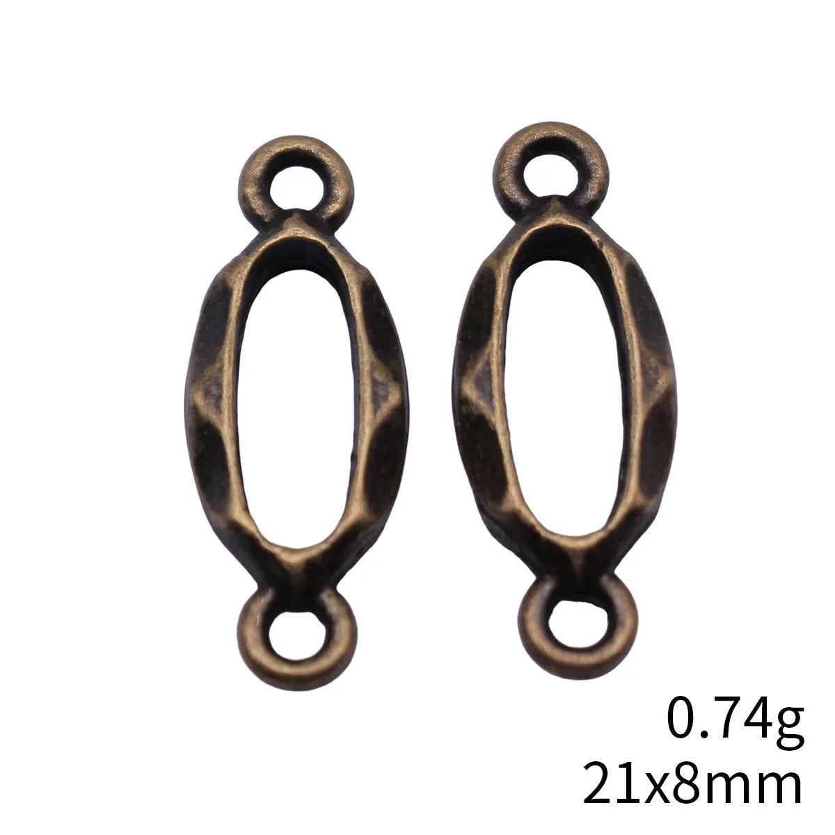 21x8mm 0.74g Antique Bronze Zinc Alloy Oval Ring Connector Charm for Bracelet Necklace DIY Jewelry