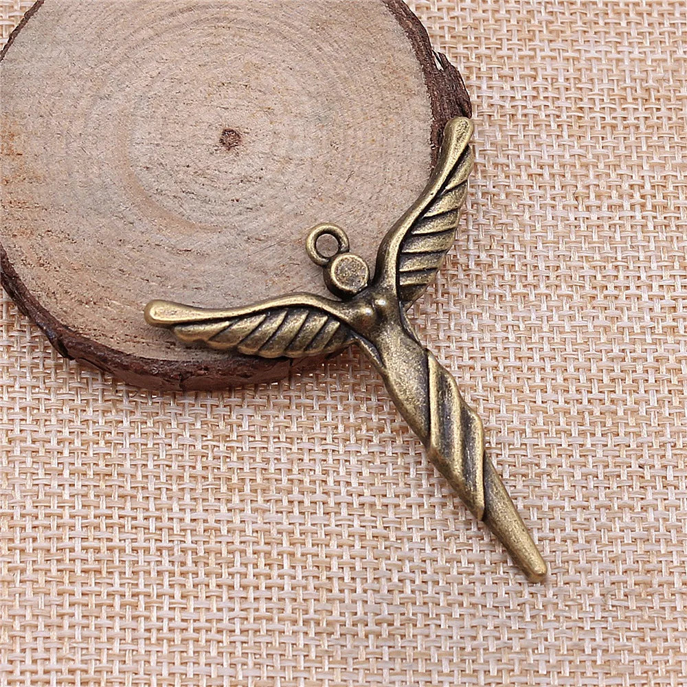 49x44mm 7.6g Multicolor Zinc Alloy Angel Charm Pendant for DIY Necklace Bracelet Jewelry Making
