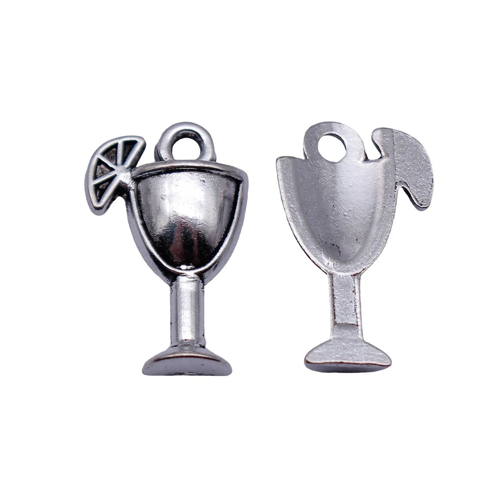17x11mm 0.7g Antique Silver Zinc Alloy Orange Juice Cup Charm Pendant for Bracelet Necklace Making