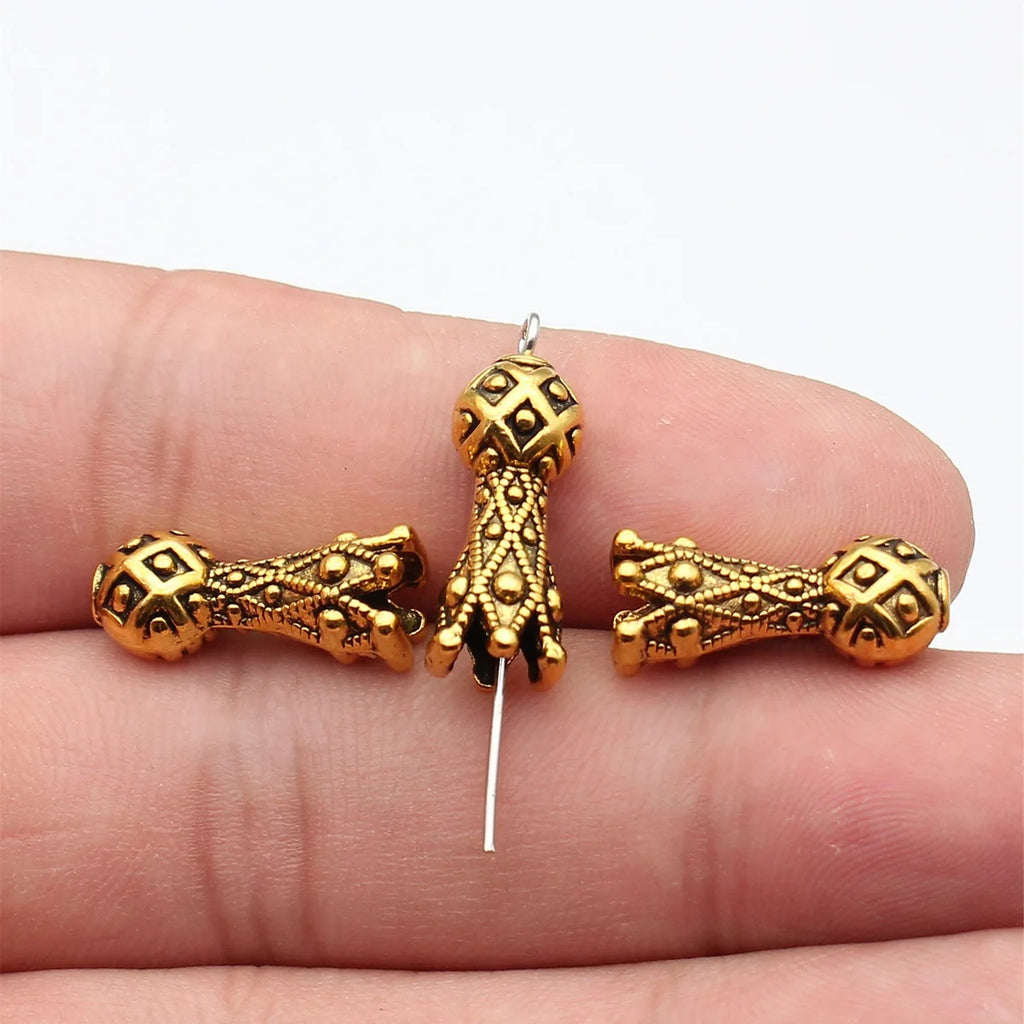 19x8x8mm 2.3g Antique Gold Zinc Alloy Imam Prayer Loose Metal Beads for Rosary Bracelet Making